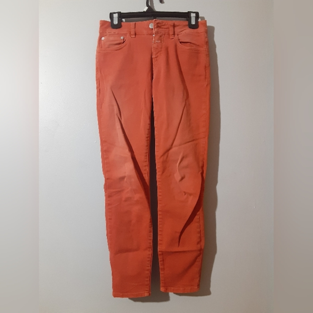 Closed Candiani Denim Pants Coral Orange Size 25 Made In Italy